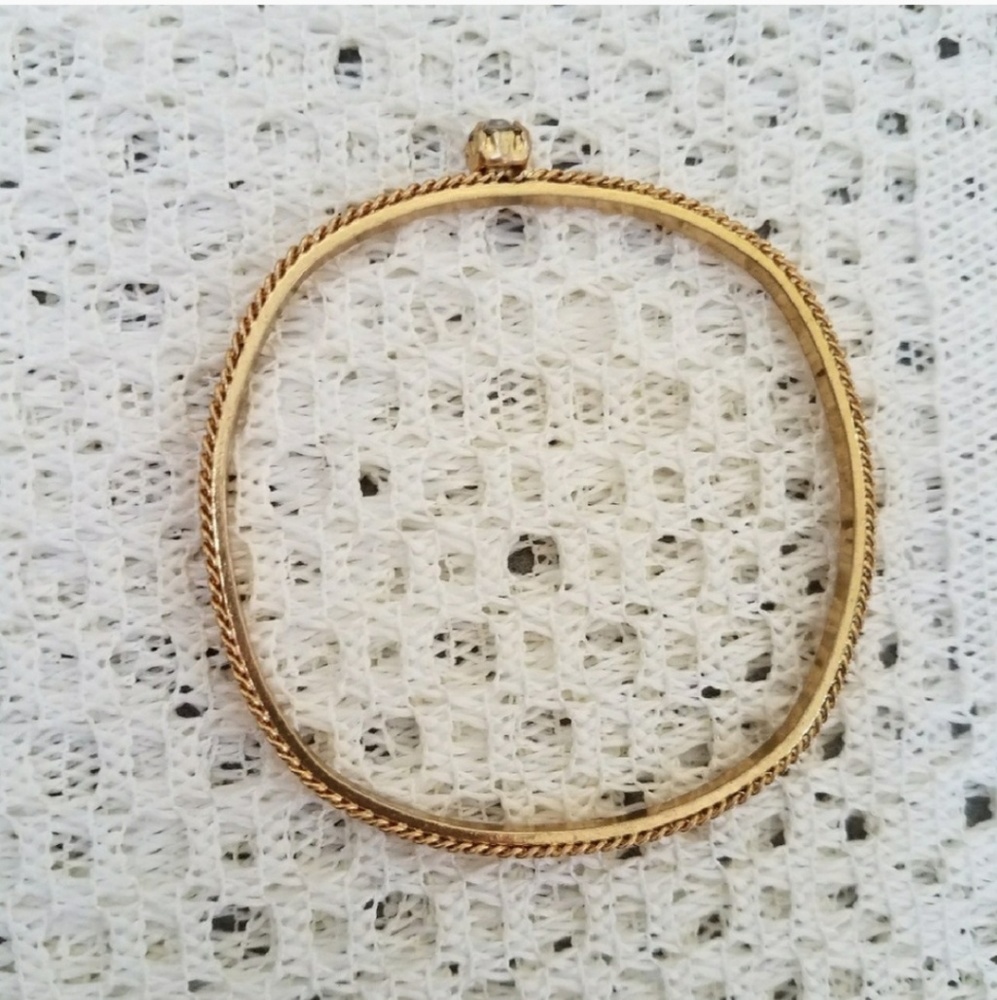 Two Rhinestone Bangles, Green and Gold - Picture 5 of 5